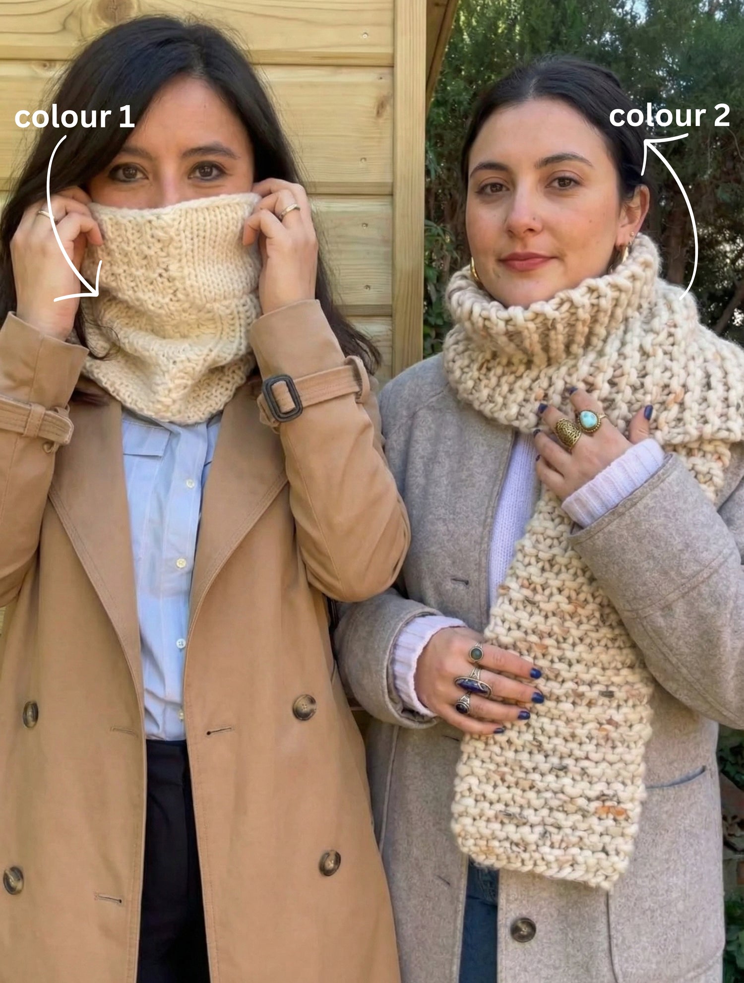 2 Kits Bundle | Knitting Stitch Sampler Kit Make your first Snood + Dinka Scarf - Yummy Yarn Version