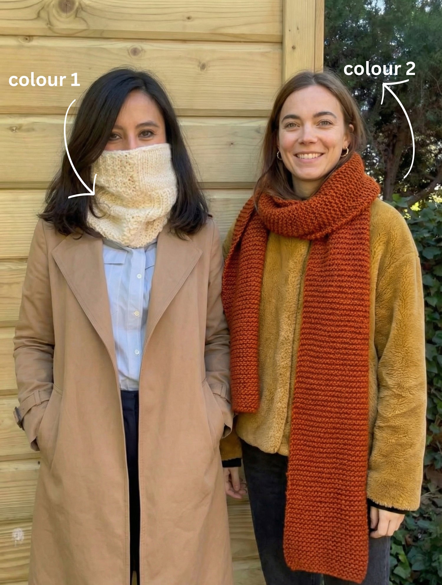 2 Kits Bundle | Knitting Stitch Sampler Kit Make your first Snood + Morse Scarf - Yummy Yarn Fine Version