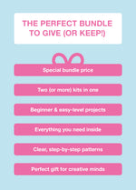 2 Kits Bundle | Simone Cardigan + Rainbow Sweater - Yummy Yarn Version