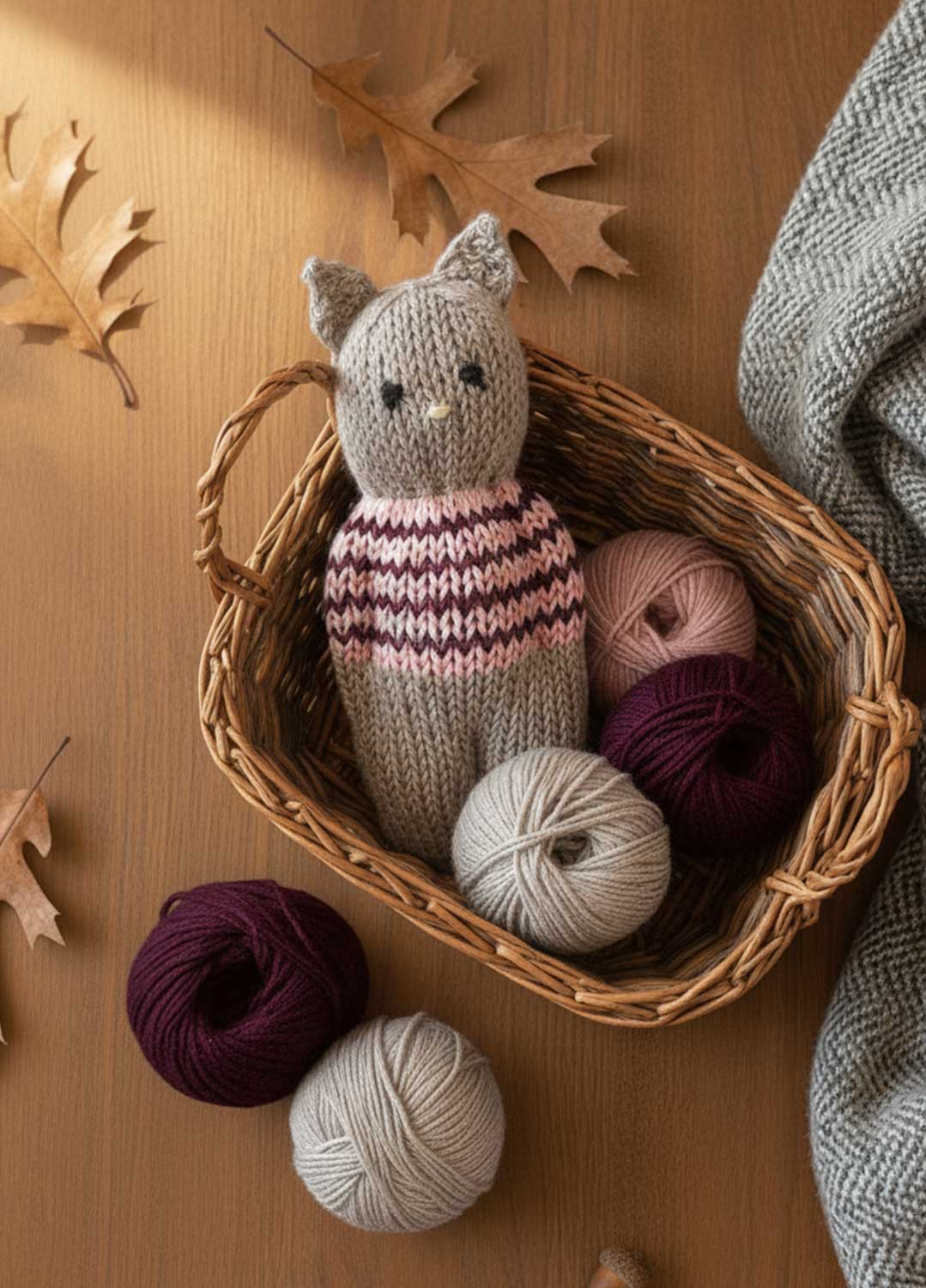 The Knitty Kitty - Beginner Mini Knitted Cat Kit