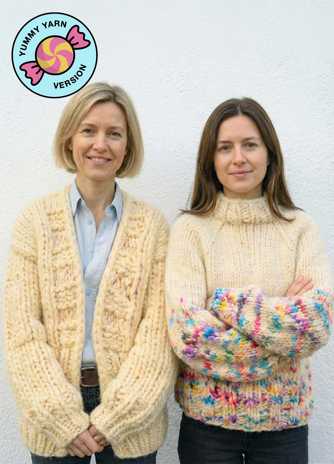 2 Kits Bundle | Simone Cardigan + Rainbow Sweater - Yummy Yarn Version