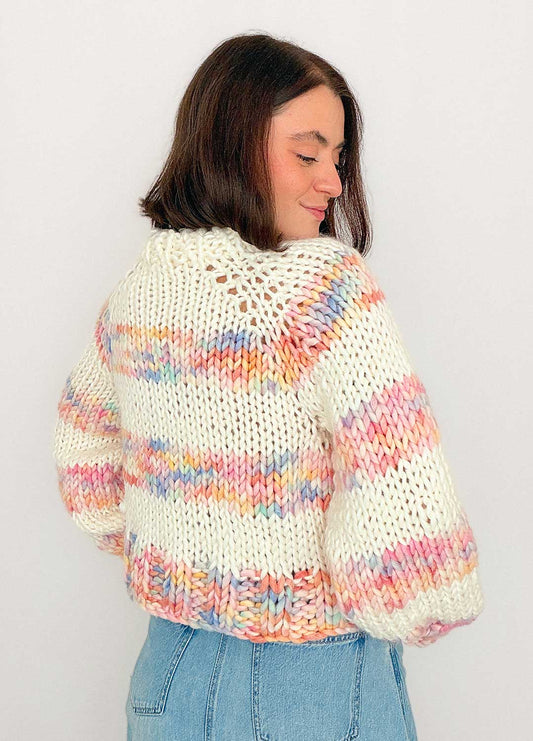 The Striped Rainbow Sweater Kit x @paula.on.knits - Yummy Yarn Version